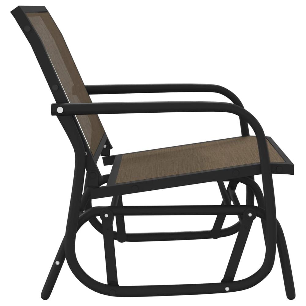 Garden Glider Chair Brown 24"x29.9"x34.3" Textilene&Steel. Picture 3