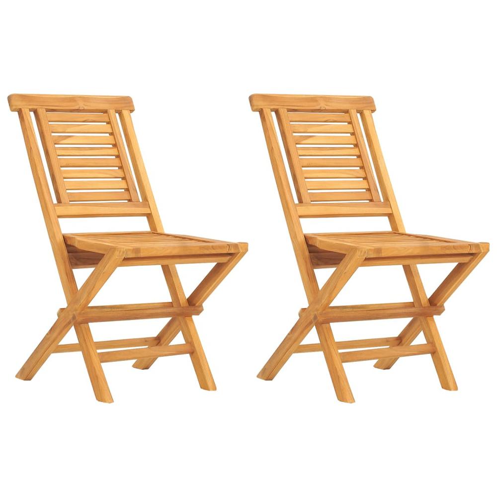 Folding Patio Chairs 2 pcs 18.5"x24.8"x35.4" Solid Wood Teak. Picture 1