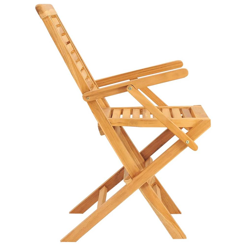 Folding Patio Chairs 2 pcs 22"x24.8"x35.4" Solid Wood Teak. Picture 4