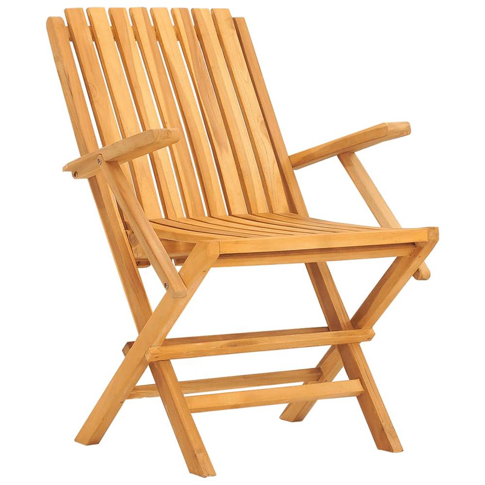 Folding Patio Chairs 2 pcs 24"x26.4"x35.4" Solid Wood Teak. Picture 2