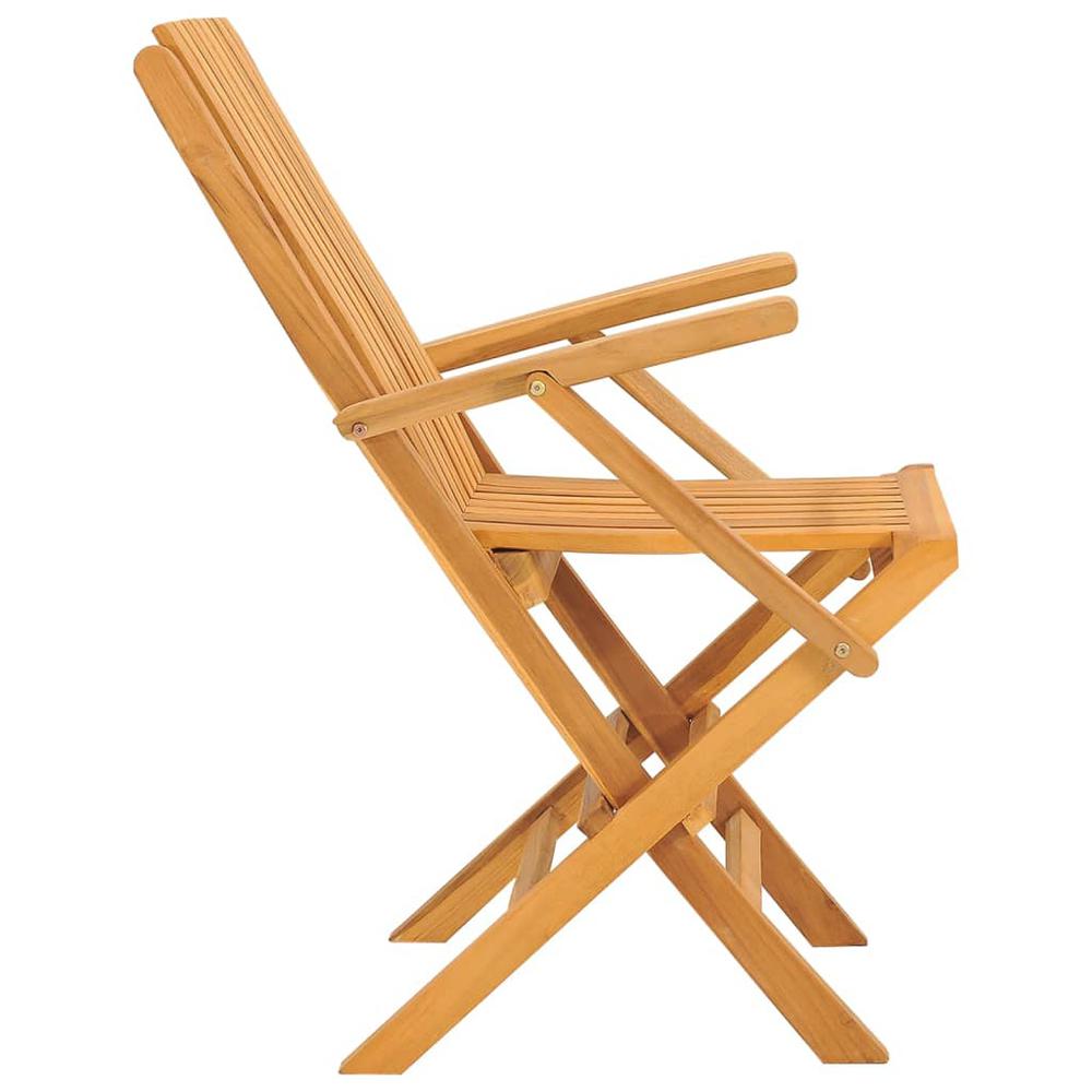Folding Patio Chairs 2 pcs 24"x26.4"x35.4" Solid Wood Teak. Picture 4