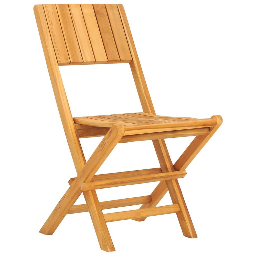 Folding Patio Chairs 2 pcs 18.5"x24"x35.4" Solid Wood Teak. Picture 2