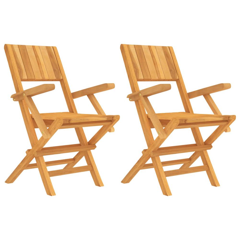 Folding Patio Chairs 2 pcs 21.7"x24"x35.4" Solid Wood Teak. Picture 1