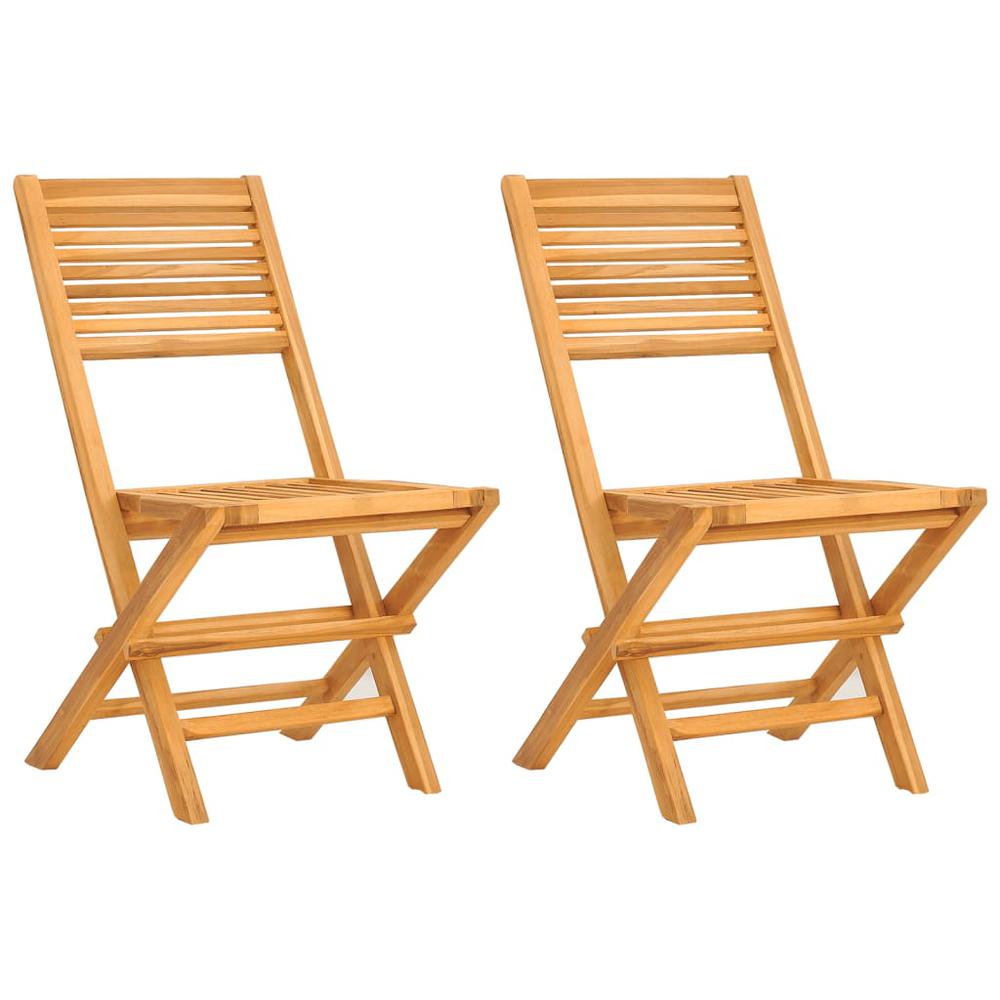 Folding Patio Chairs 2 pcs 18.5"x24.4"x35.4" Solid Wood Teak. Picture 1