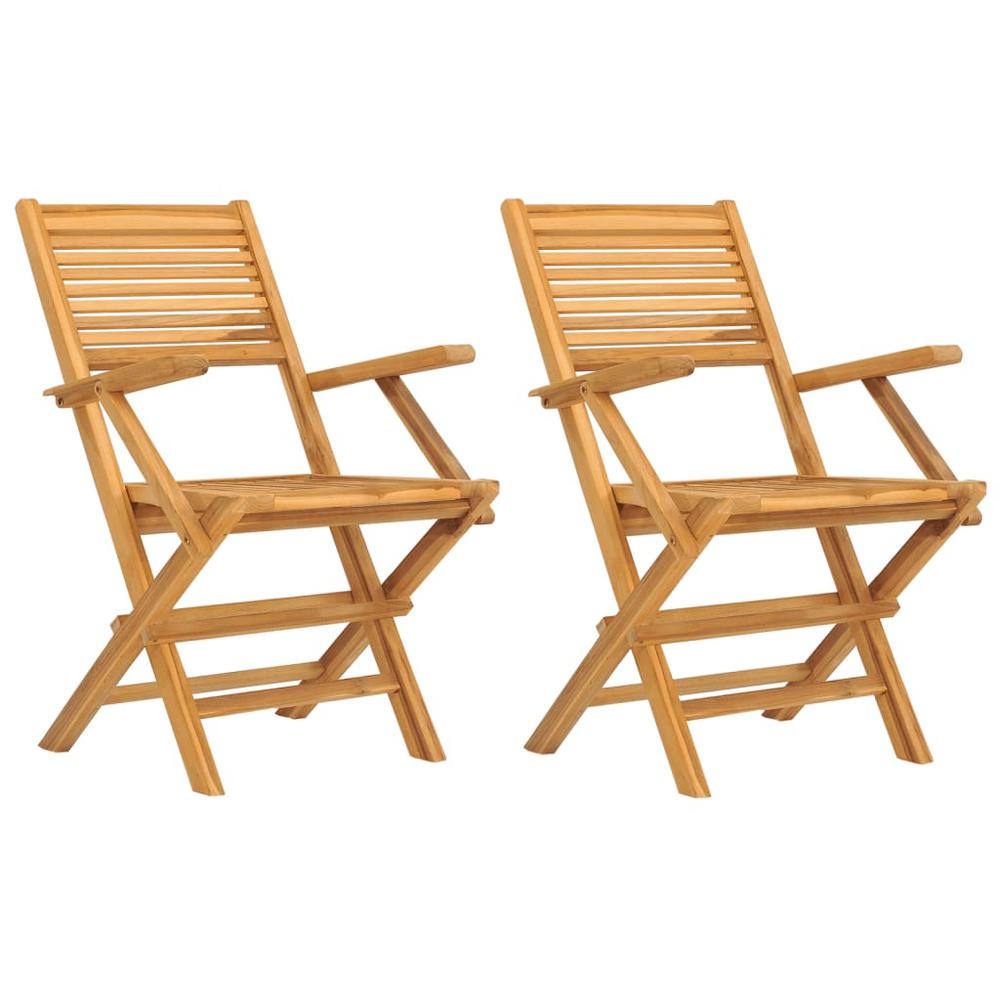Folding Patio Chairs 2 pcs 21.7"x24.4"x35.4" Solid Wood Teak. Picture 1