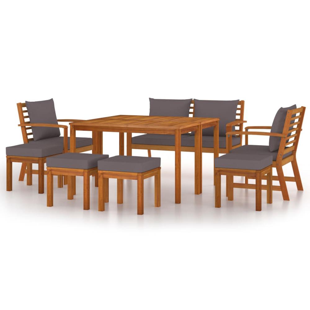 9 Piece Patio Dining Set with Cushions Solid Wood Acacia. Picture 1