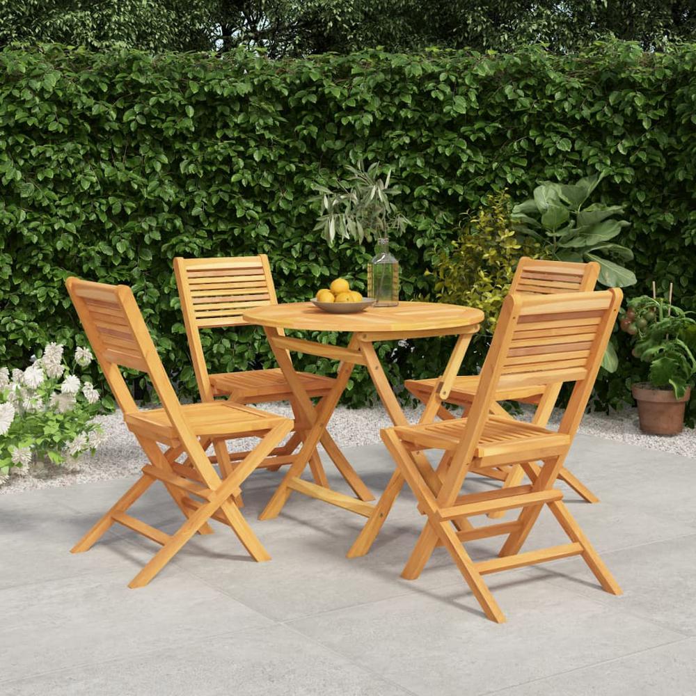 5 Piece Patio Dining Set Solid Wood Teak. Picture 9