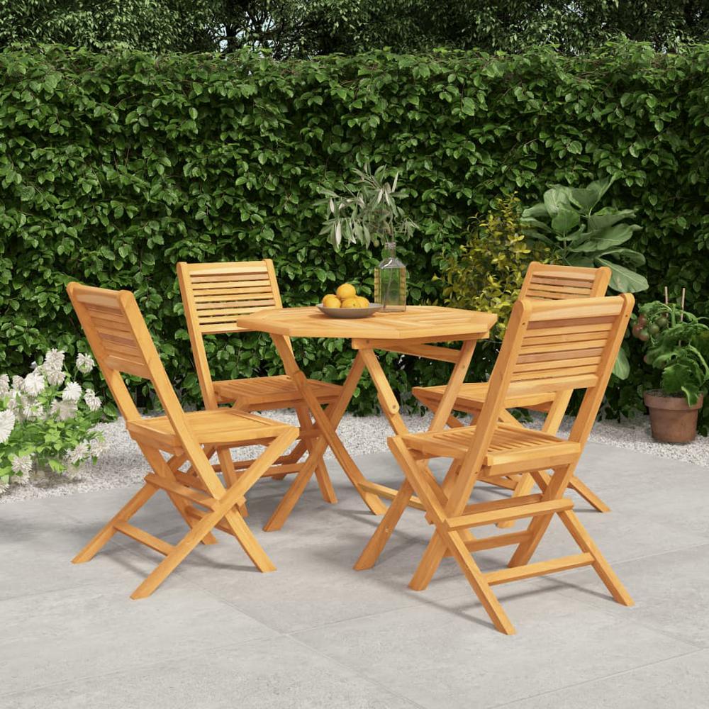 5 Piece Patio Dining Set Solid Wood Teak. Picture 9