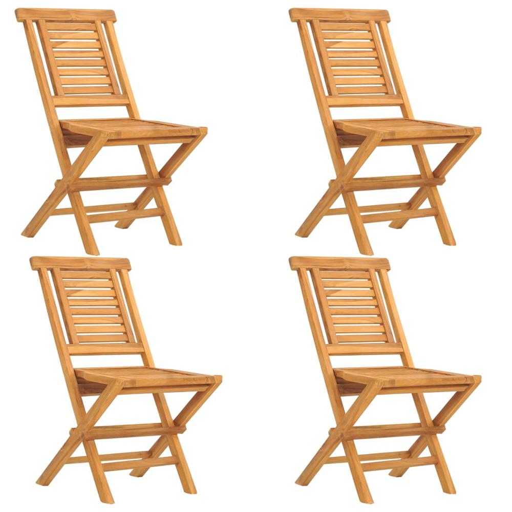 Folding Patio Chairs 4 pcs 18.5"x24.8"x35.4" Solid Wood Teak. Picture 1