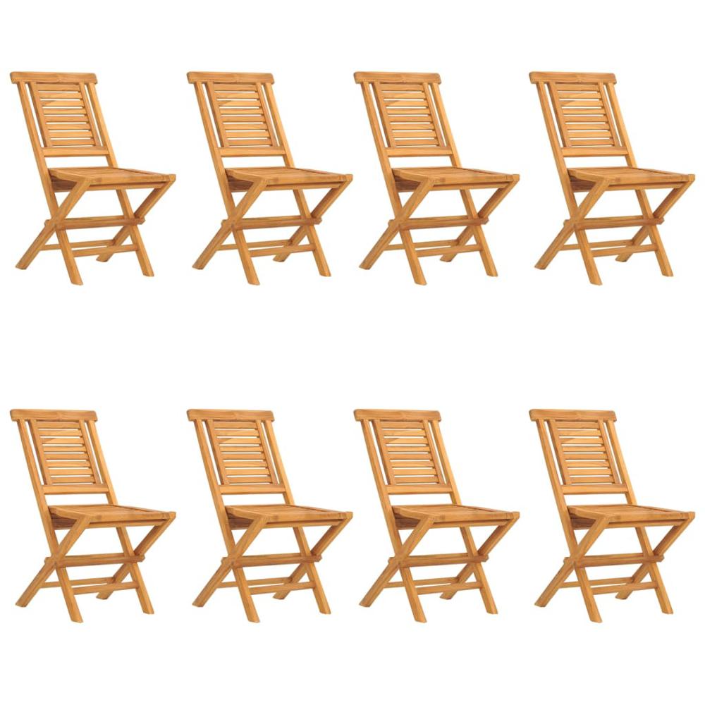 Folding Patio Chairs 8 pcs 18.5"x24.8"x35.4" Solid Wood Teak. Picture 1