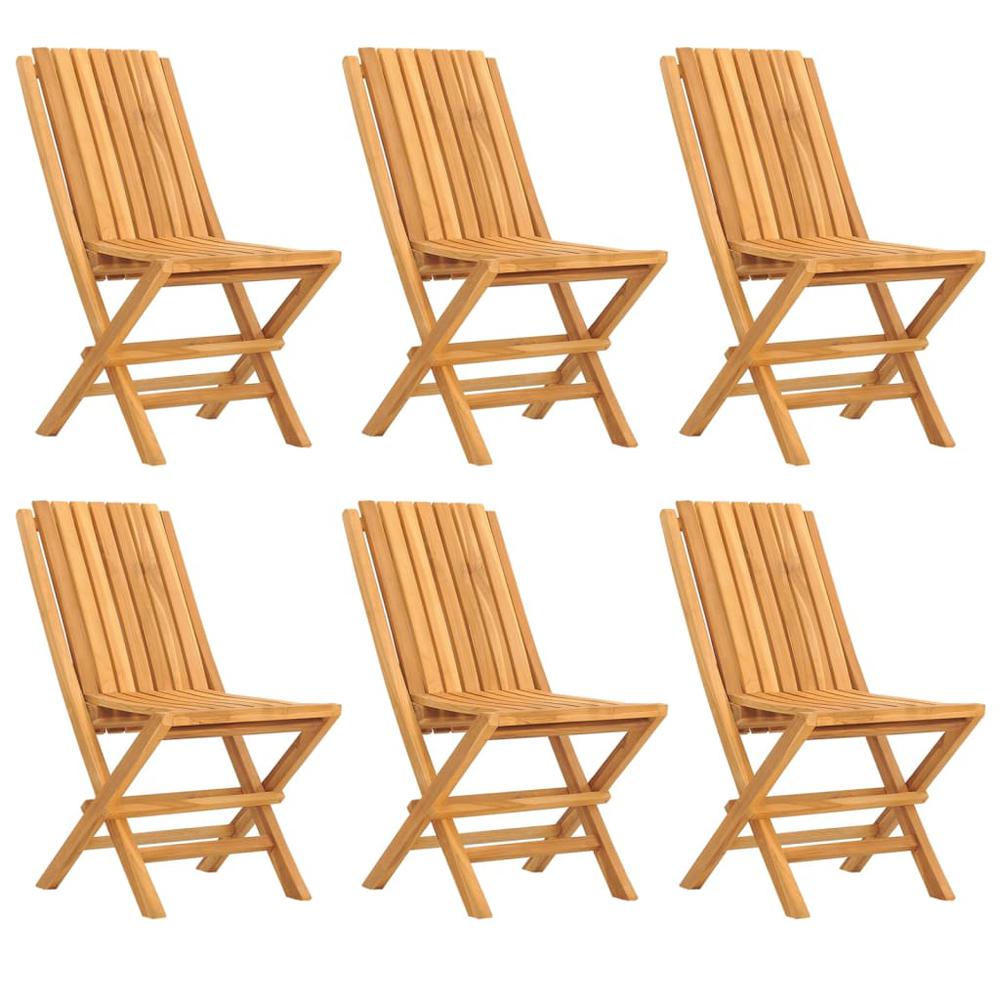 Folding Patio Chairs 6 pcs 18.5"x18.5"x35" Solid Wood Teak. Picture 1
