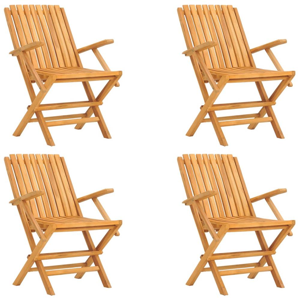 Folding Patio Chairs 4 pcs 24"x26.4"x35.4" Solid Wood Teak. Picture 1