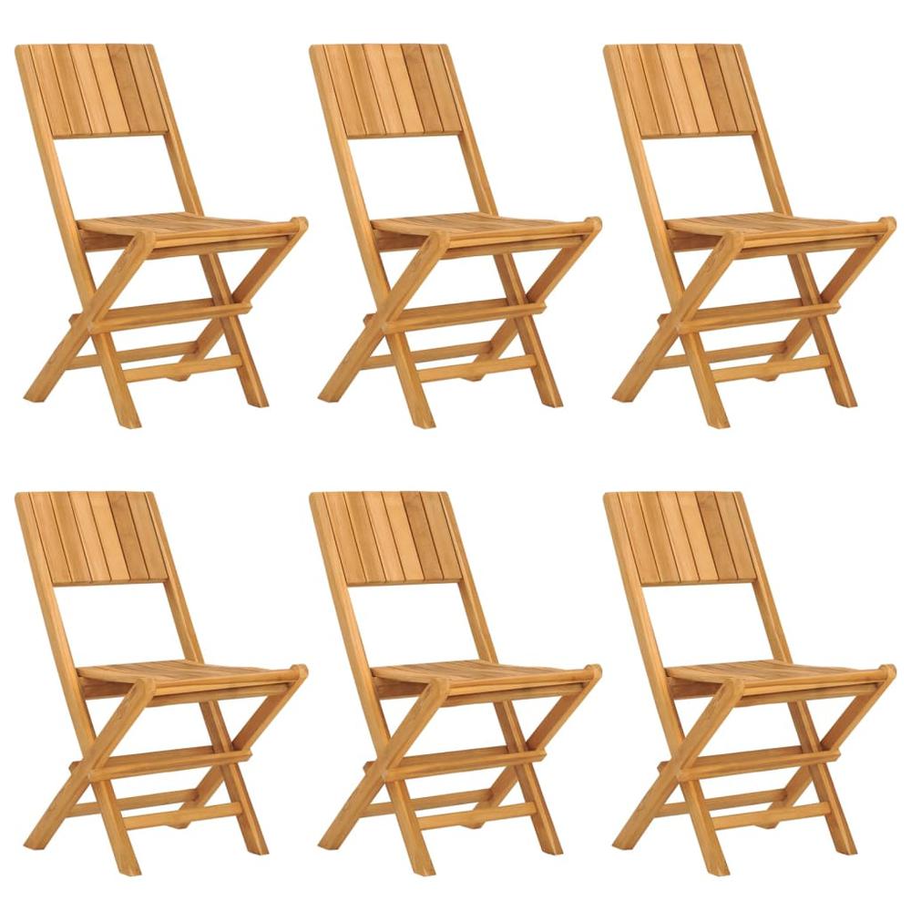 Folding Patio Chairs 6 pcs 18.5"x24"x35.4" Solid Wood Teak. Picture 1