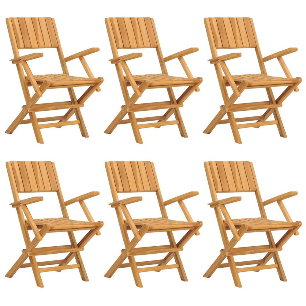 Folding Patio Chairs 6 pcs 21.7"x24"x35.4" Solid Wood Teak. Picture 1