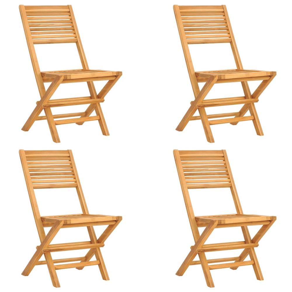 Folding Patio Chairs 4 pcs 18.5"x24.4"x35.4" Solid Wood Teak. Picture 1