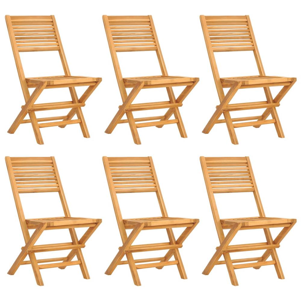 Folding Patio Chairs 6 pcs 18.5"x24.4"x35.4" Solid Wood Teak. Picture 1