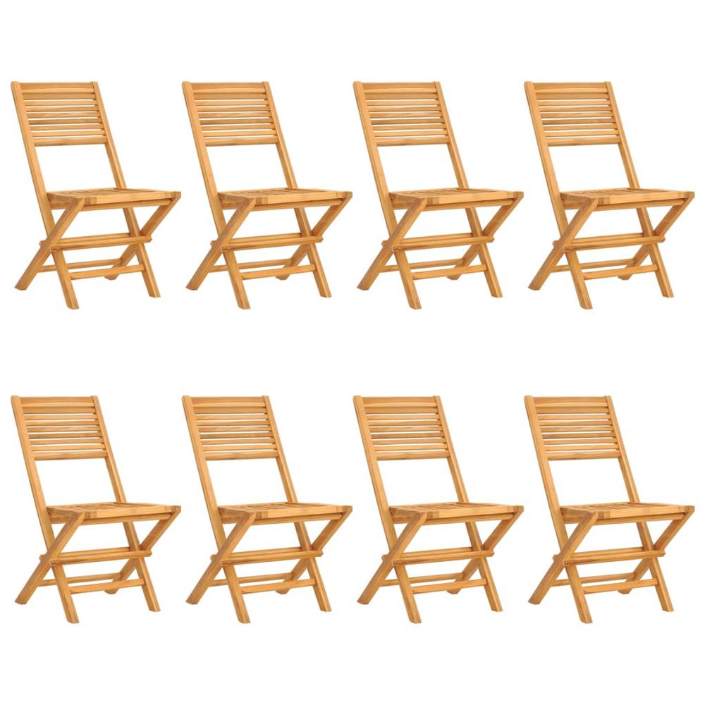 Folding Patio Chairs 8 pcs 18.5"x24.4"x35.4" Solid Wood Teak. Picture 1