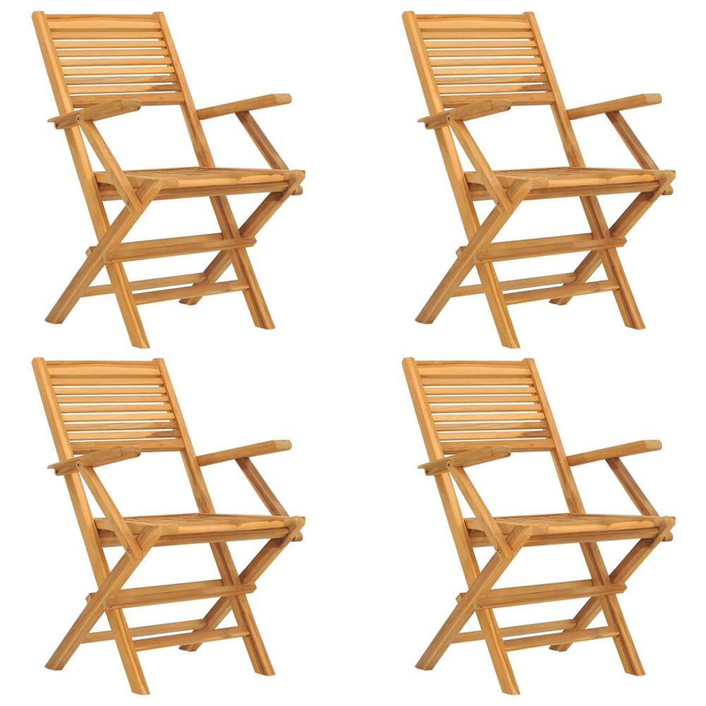 Folding Patio Chairs 4 pcs 21.7"x24.4"x35.4" Solid Wood Teak. Picture 1