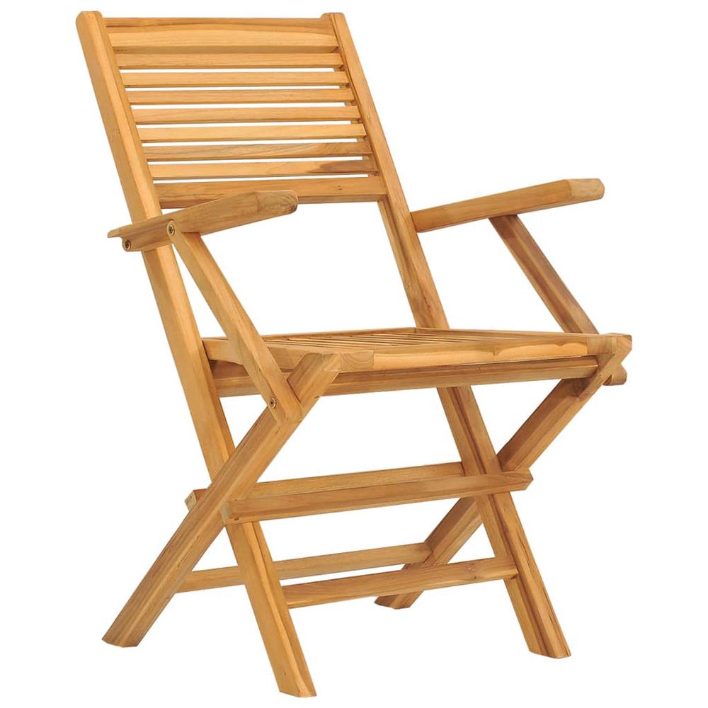 Folding Patio Chairs 4 pcs 21.7"x24.4"x35.4" Solid Wood Teak. Picture 2
