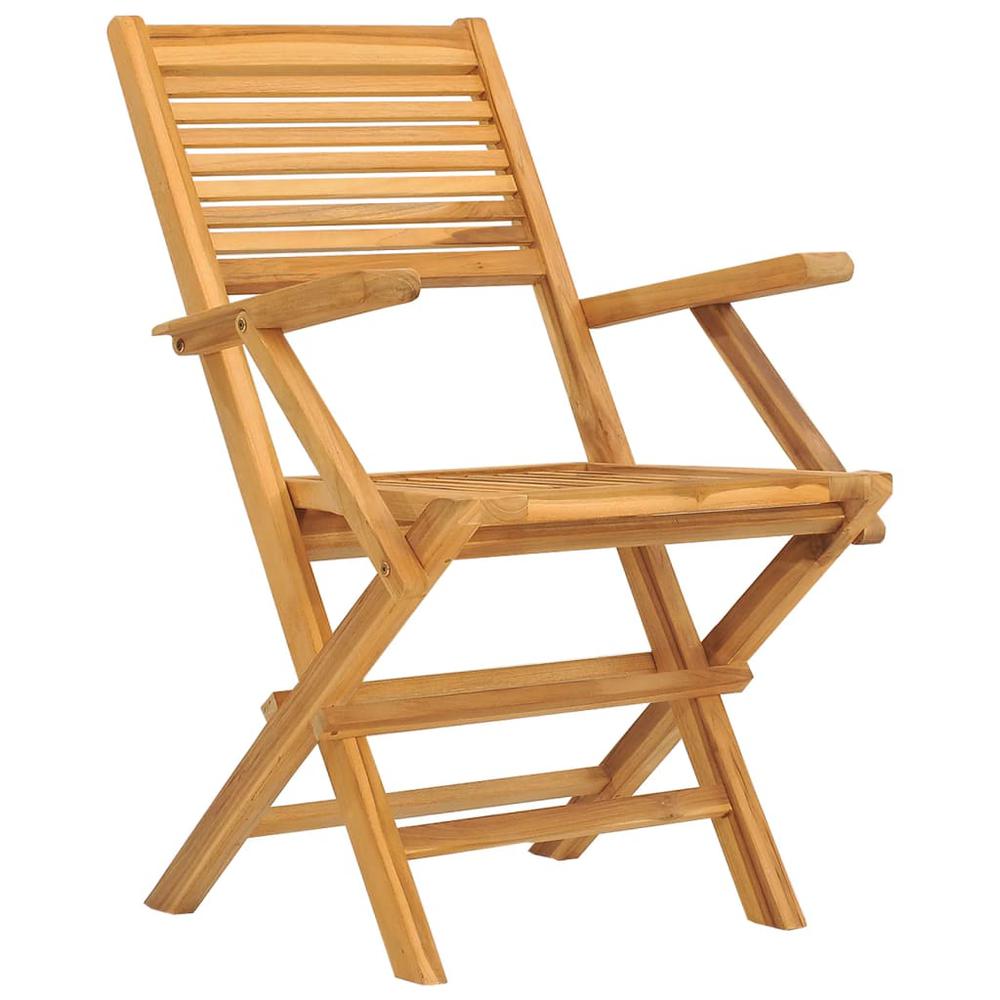 Folding Patio Chairs 6 pcs 21.7"x24.4"x35.4" Solid Wood Teak. Picture 2