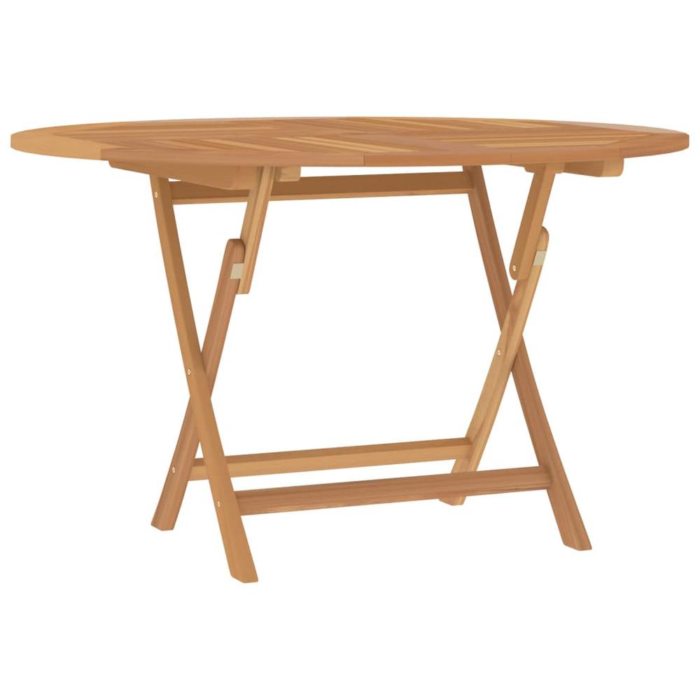 Folding Patio Table Ã˜ 47.2"x29.5" Solid Wood Teak. Picture 1