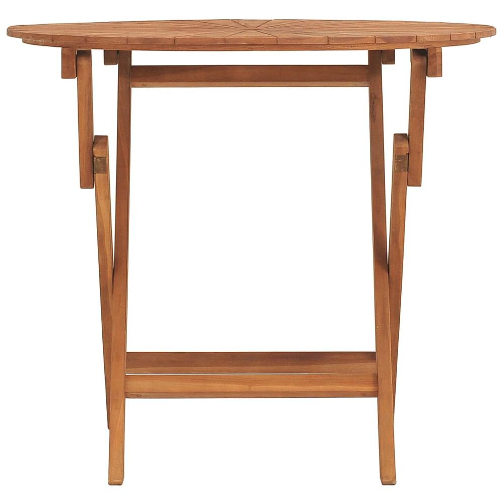 Folding Patio Table Ã˜ 33.5"x29.5" Solid Wood Teak. Picture 2