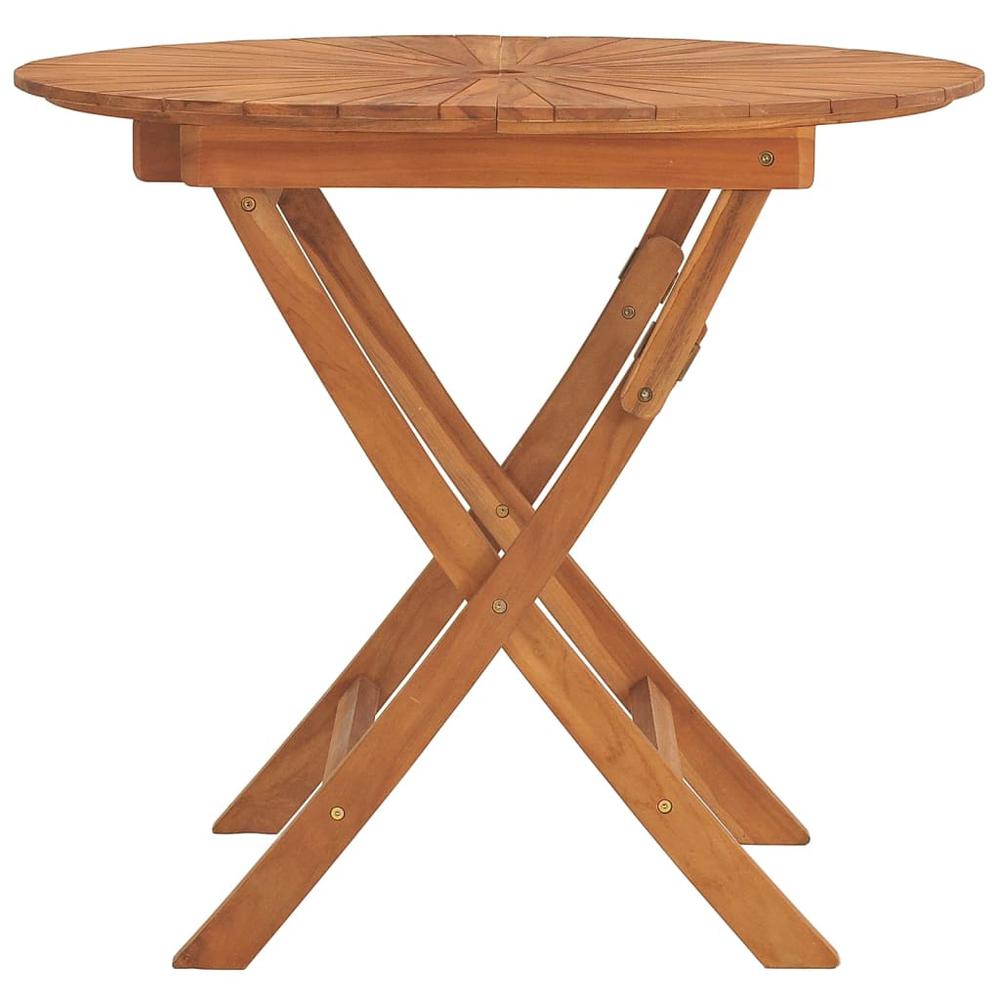 Folding Patio Table Ã˜ 33.5"x29.5" Solid Wood Teak. Picture 3