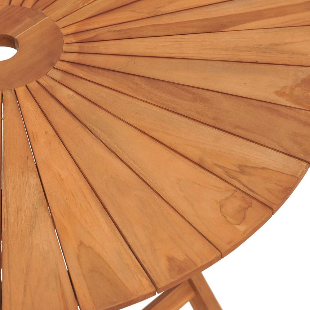 Folding Patio Table Ã˜ 33.5"x29.5" Solid Wood Teak. Picture 6