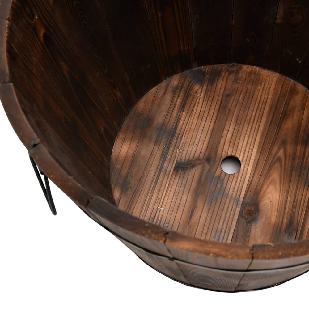 3 Piece Wooden Bucket Planter Set Solid Wood Fir. Picture 3