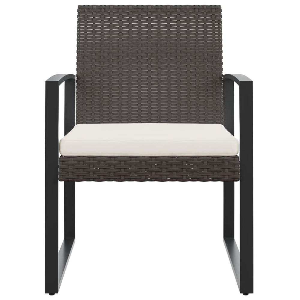Patio Dining Chairs 2 pcs Brown PP Rattan. Picture 2