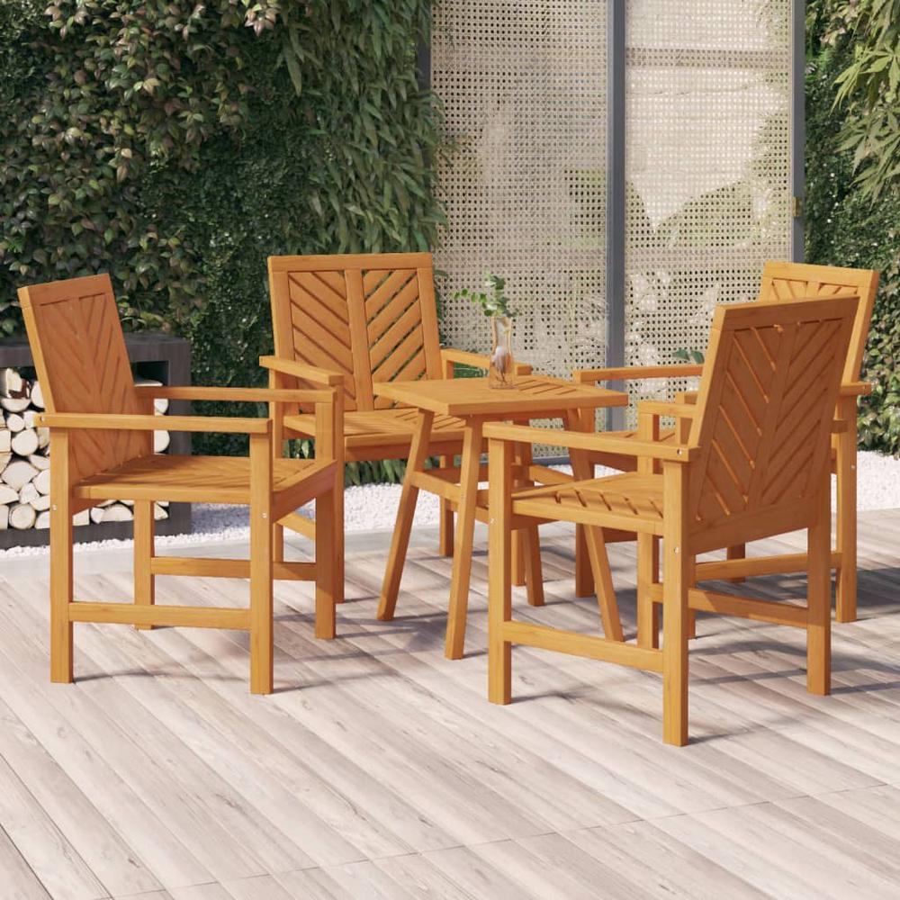 Patio Dining Chairs 4 pcs Solid Wood Acacia. Picture 8
