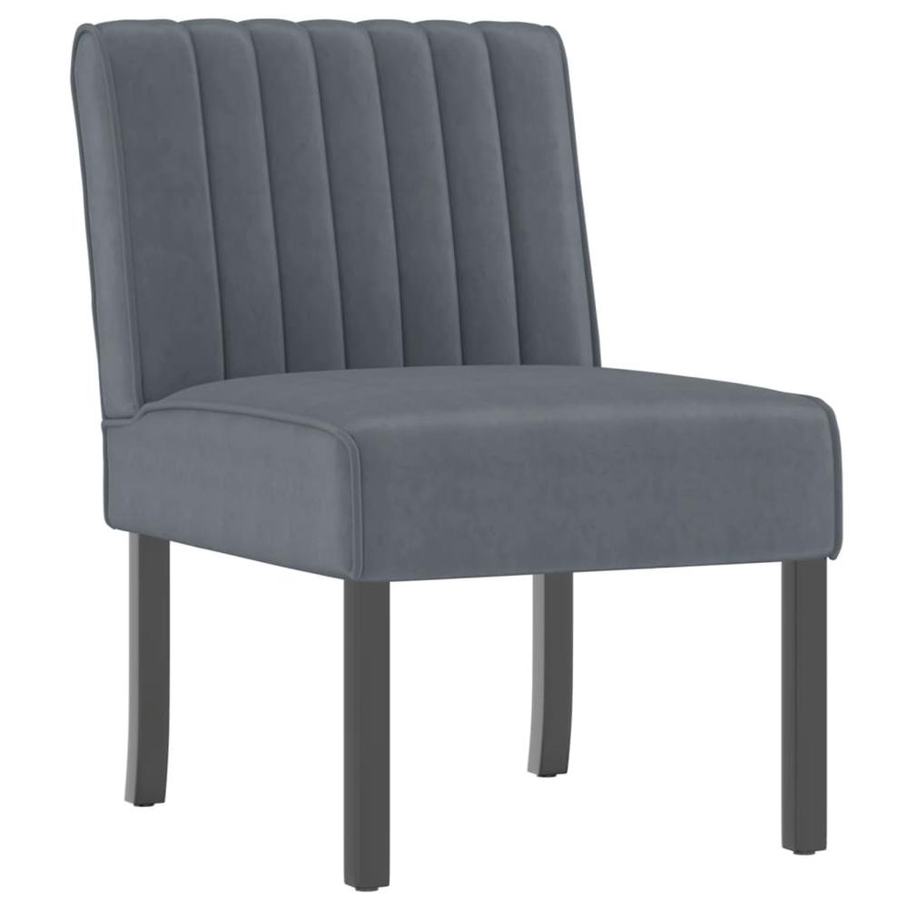 Slipper Chair Dark Gray Velvet. Picture 1