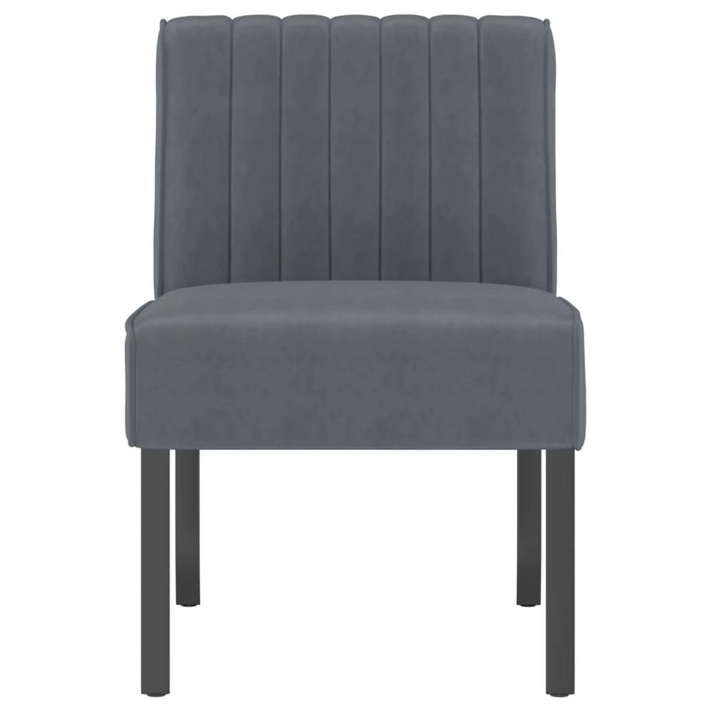 Slipper Chair Dark Gray Velvet. Picture 2