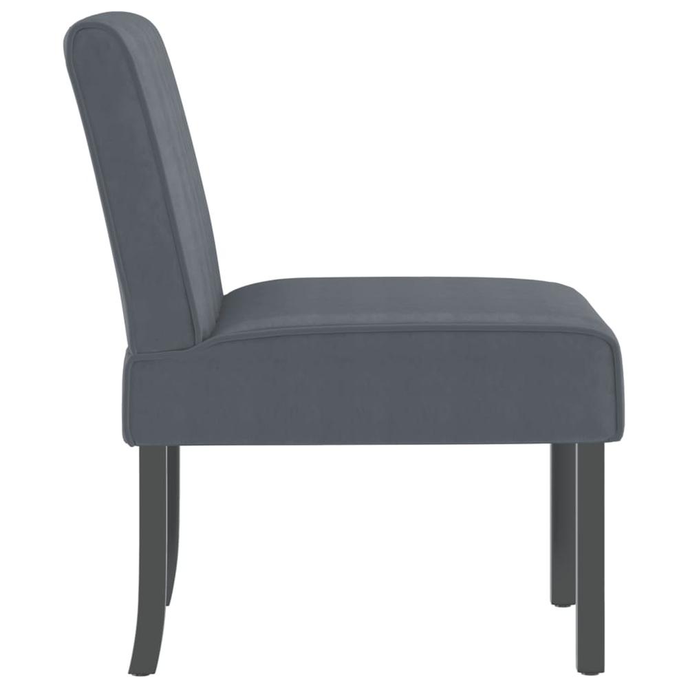 Slipper Chair Dark Gray Velvet. Picture 3