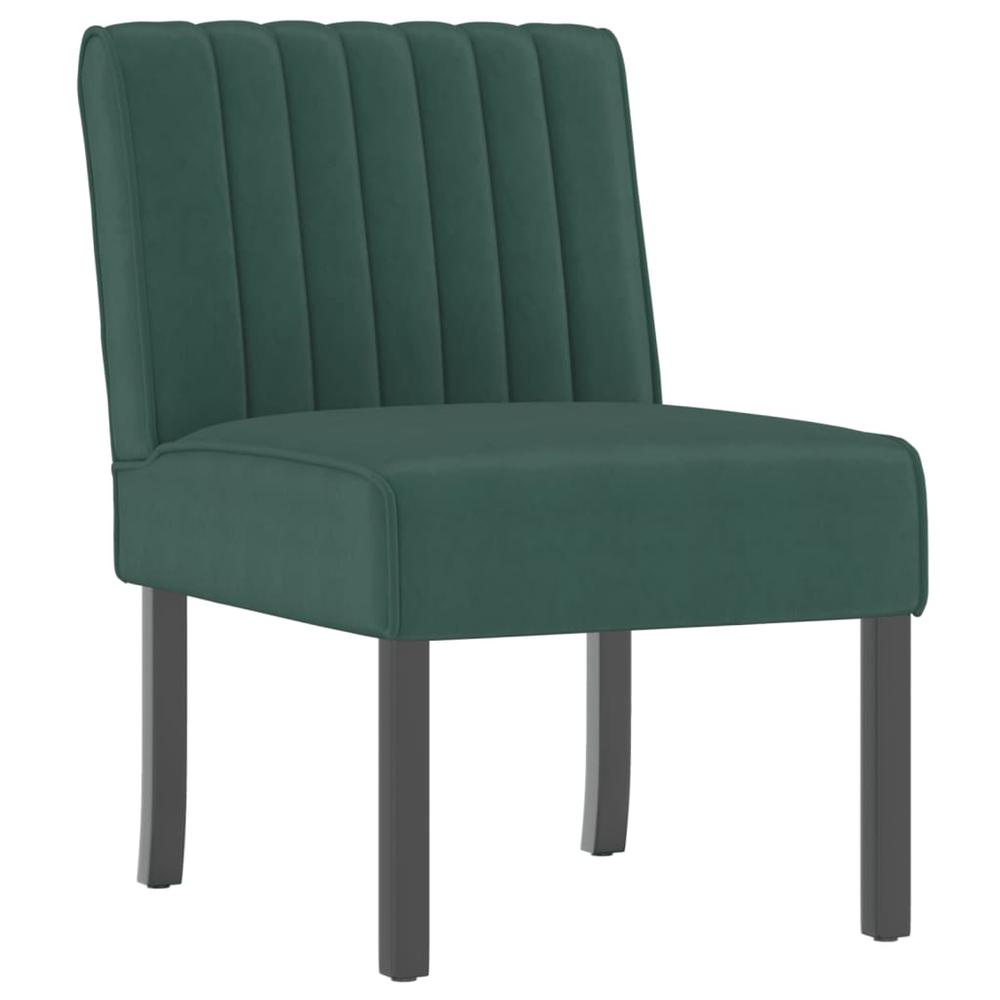 Slipper Chair Dark Green Velvet. Picture 1
