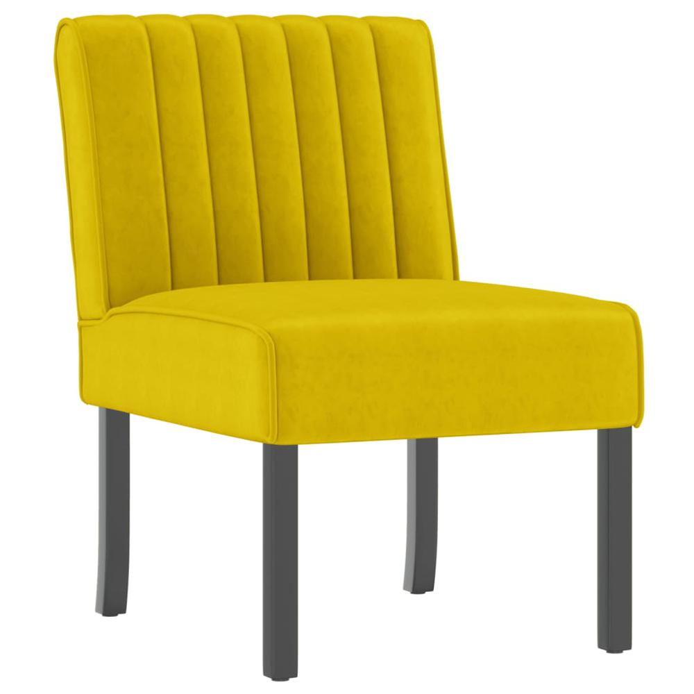 Slipper Chair Yellow Velvet. Picture 1