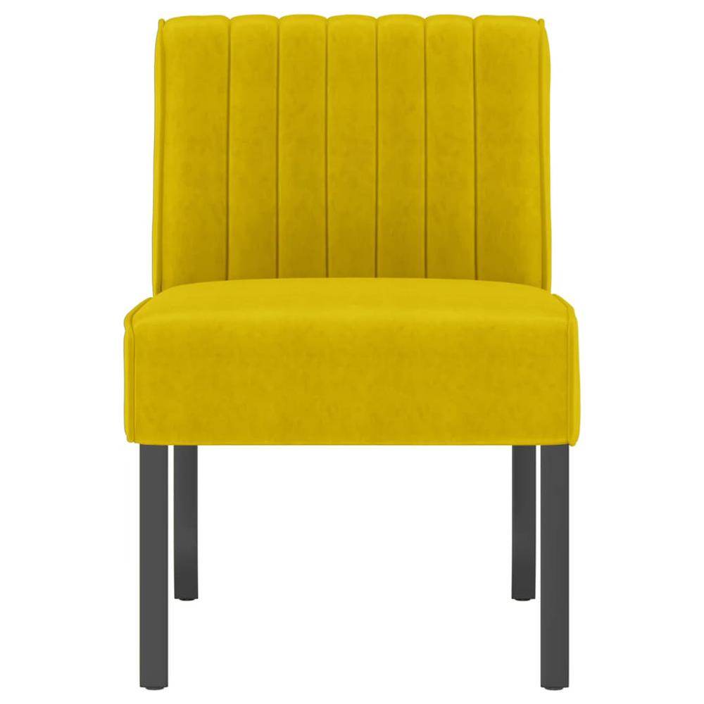 Slipper Chair Yellow Velvet. Picture 2