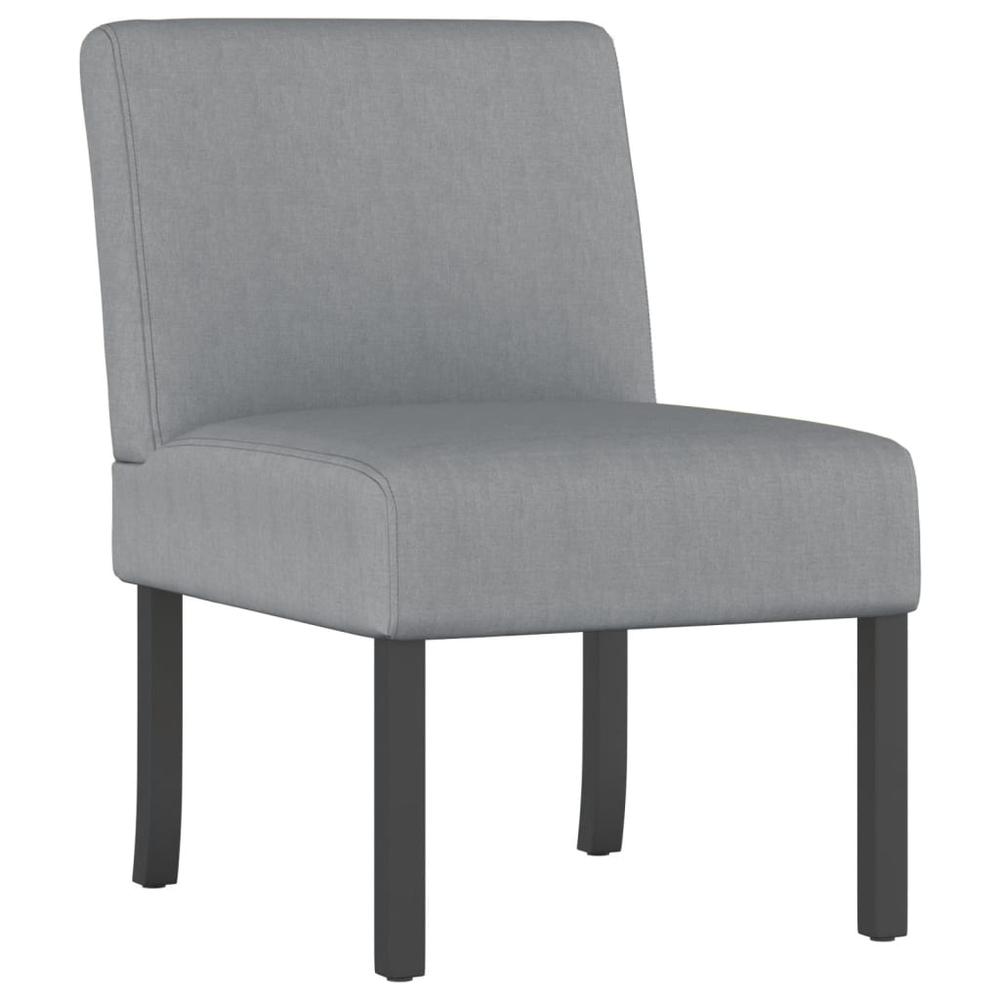 Slipper Chair Light Gray Fabric. Picture 1