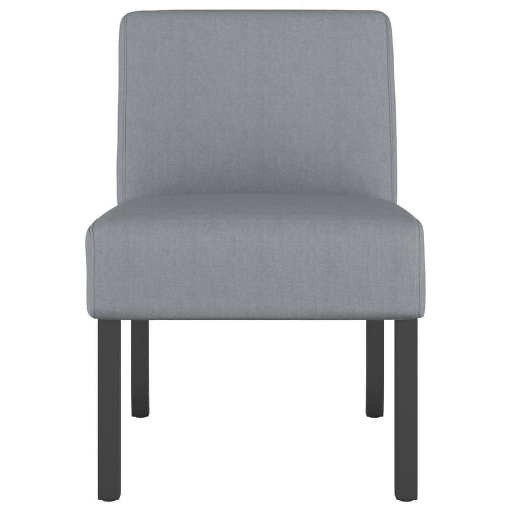 Slipper Chair Light Gray Fabric. Picture 2
