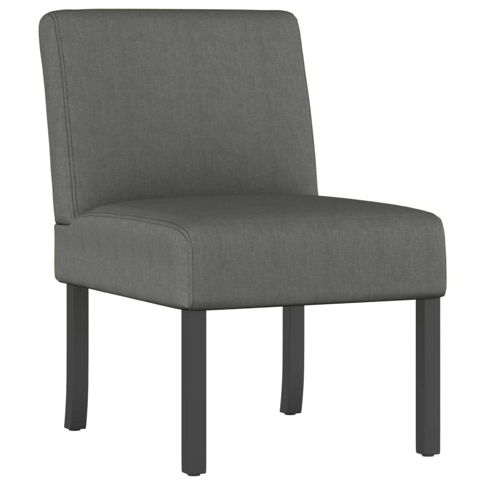 Slipper Chair Dark Gray Fabric. Picture 1