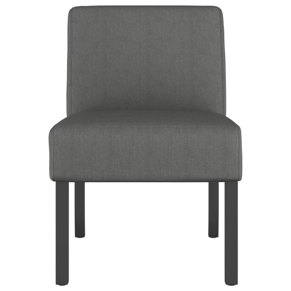 Slipper Chair Dark Gray Fabric. Picture 2