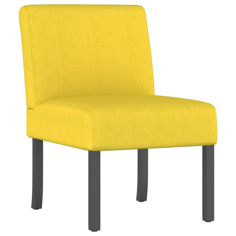 Slipper Chair Light Yellow Fabric. Picture 1