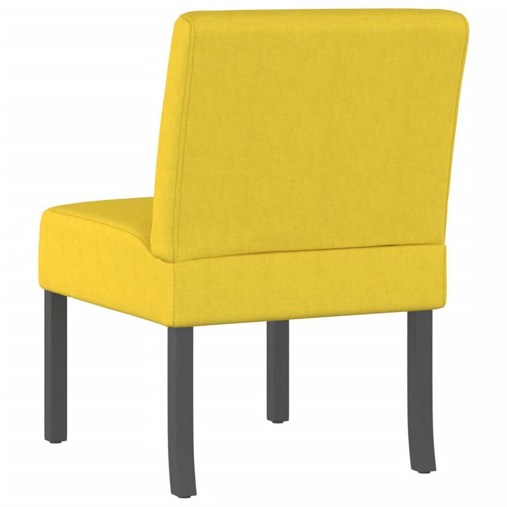 Slipper Chair Light Yellow Fabric. Picture 4
