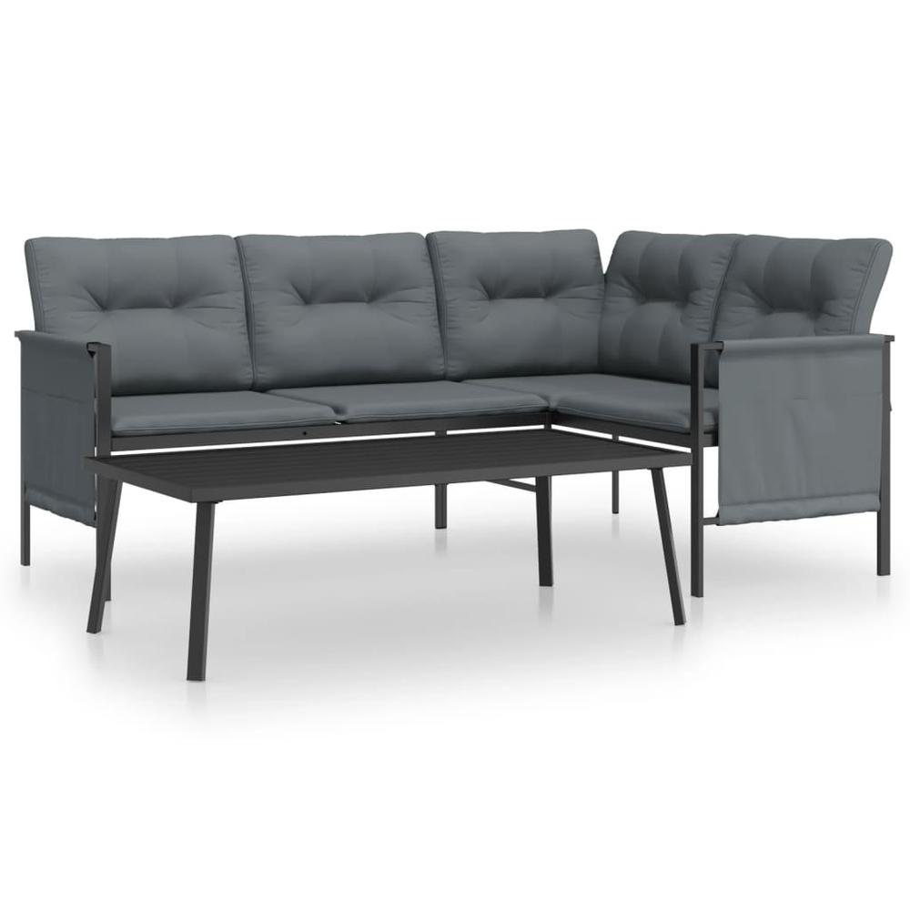 2 Piece Patio Lounge Set Anthracite Steel. Picture 1