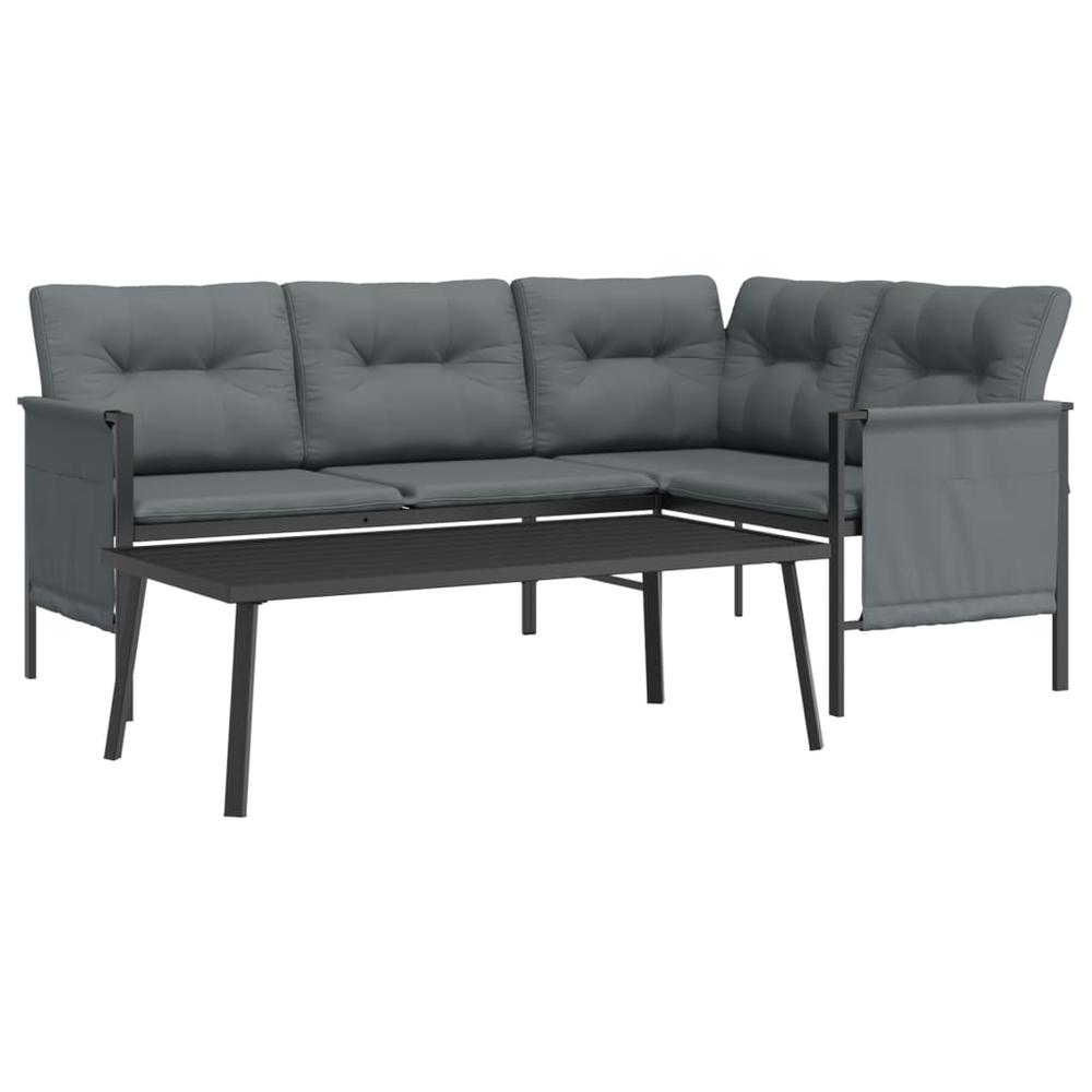 2 Piece Patio Lounge Set Anthracite Steel. Picture 2