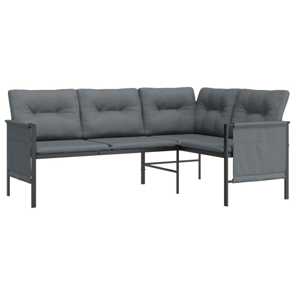 2 Piece Patio Lounge Set Anthracite Steel. Picture 3