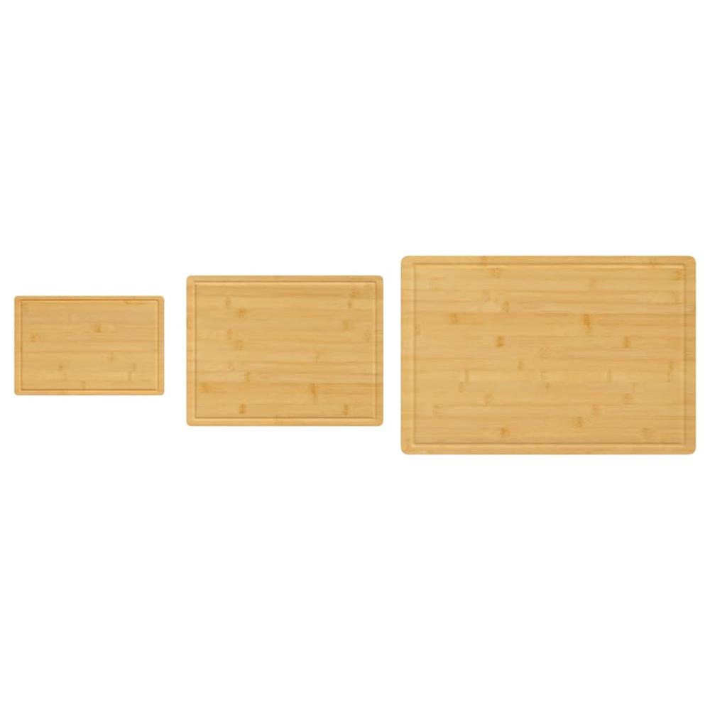 3 Piece Chopping Board Set Bamboo. Picture 1