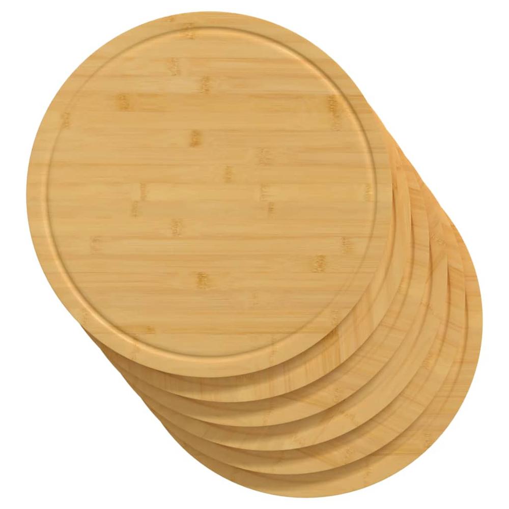 Chopping Boards 6 pcs Ã˜11.8"x0.6" Bamboo. Picture 2