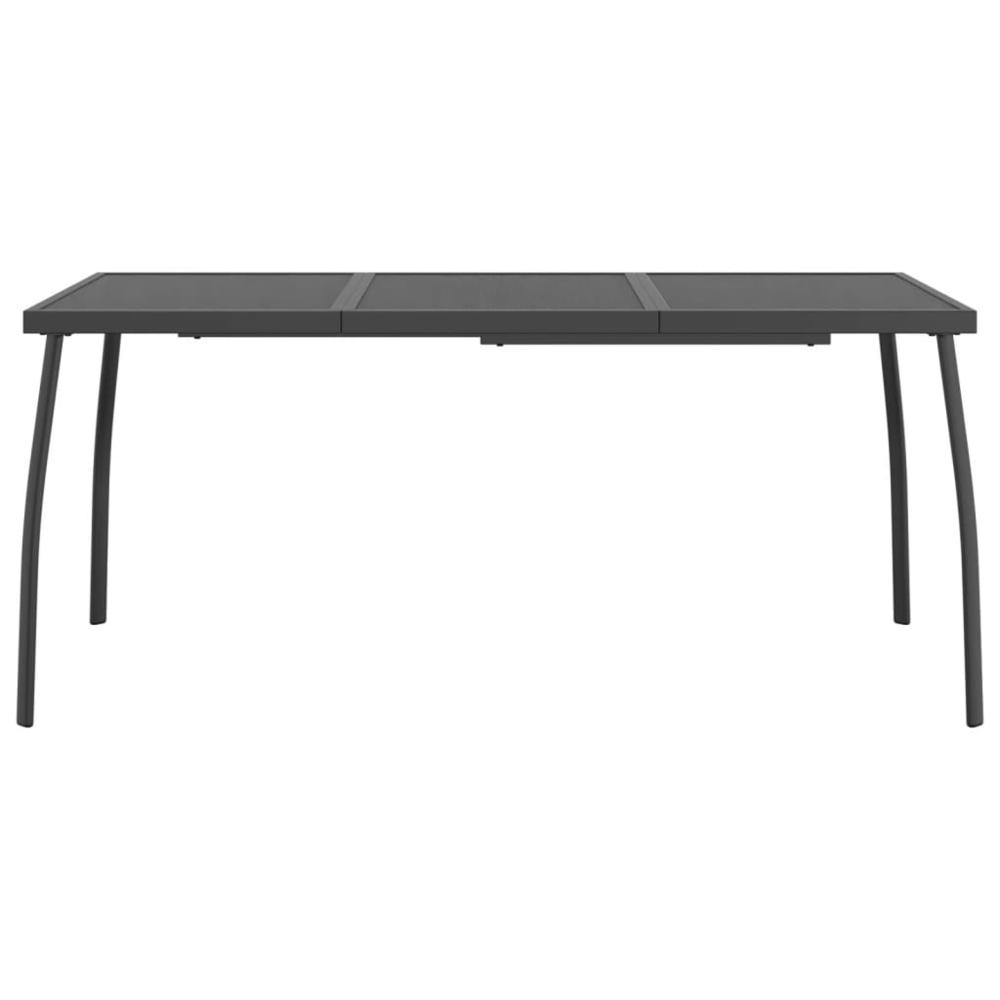 Patio Table Anthracite 65"x31.5"x28.3" Steel Mesh. Picture 2
