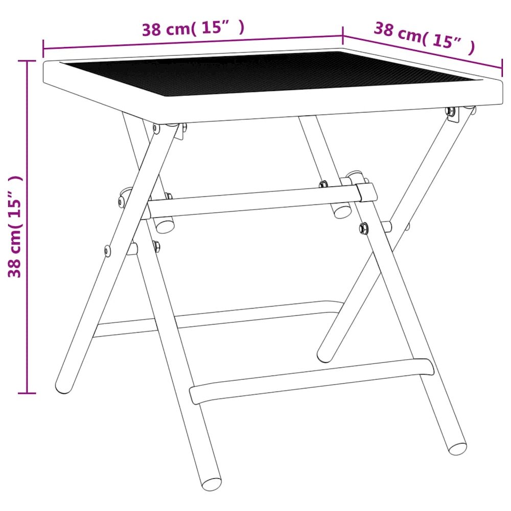 Folding Patio Table Anthracite 15"x15"x15" Steel Mesh. Picture 8